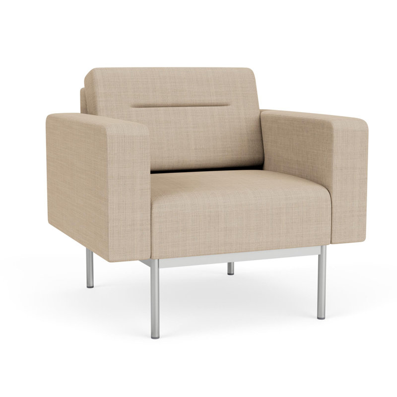 Chaise d'invité de réception Darsey, Argent argent, Chambray calcaire, Without Power