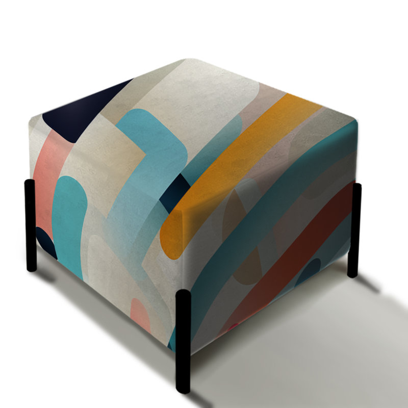 Contemporary Abstraction - Repose-pieds carré géométrique