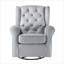 Fauteuil d'appoint oscillant luxueux de luxe avec revêtement en tissu gris neutre et structure en bois massif
