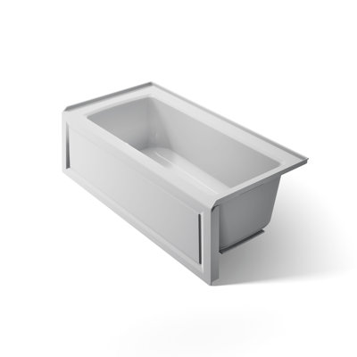 Baignoire en alcôve Archer® avec surface chauffante, tablier intégré et bride de carrelage