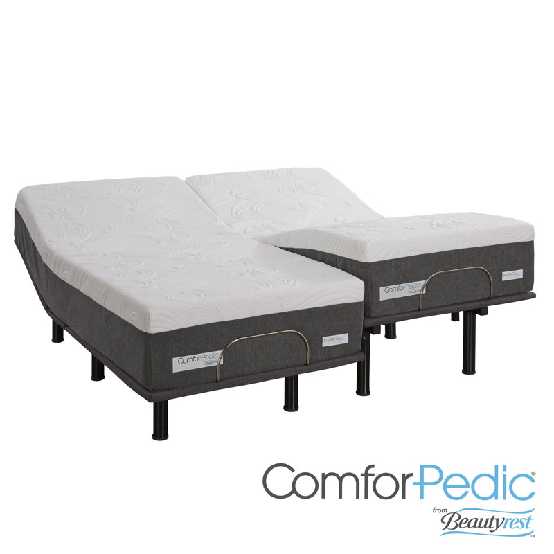 ComforPedic from Beautyrest Medium Gel Memory Foam Mattress with Adjustable Base, Split King, 14"