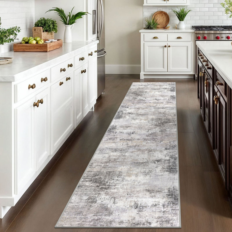 Washable Area Rugs Non Slip Bedroom Rug Living Room Rugs with Rubber Backing, Runner 2' x 10'