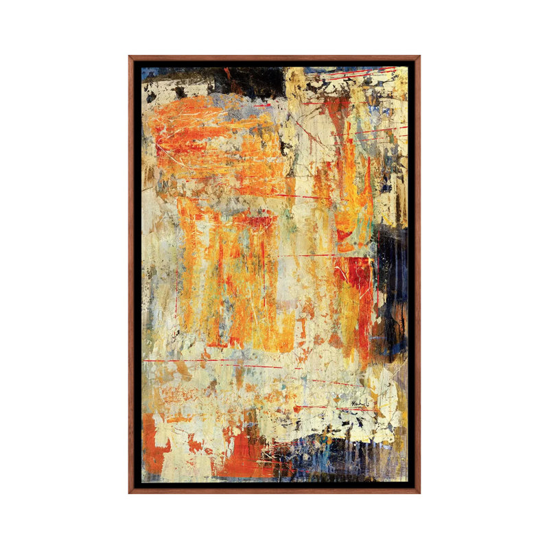 Jaipur - Painting on Canvas, 101.6 cm H x 66.04 cm W, Classic Brown Wood Framed