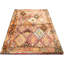 Tapis unique en laine noué à la main de style années 1960 de 3 pi 9 po x 5 pi 7 po en orange / noir / rouge / beige
