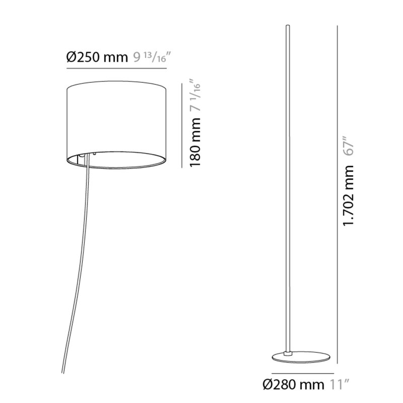 Twain 67" Floor Lamp, Matte Black Lacquer