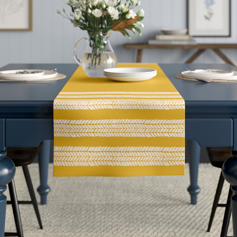 Chemin de table Kubiak, 72 po x 16 po, Jaune
