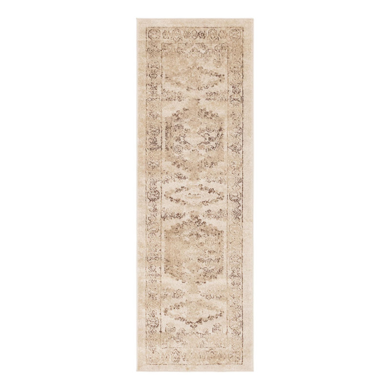 Vern Oriental Area Rug, Runner 2'7" x 10', Beige