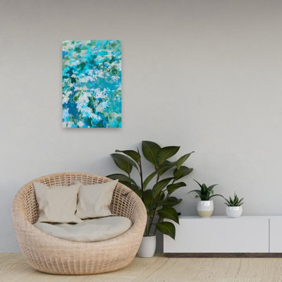Reproduction d'art aquatique abstrait bleu marine