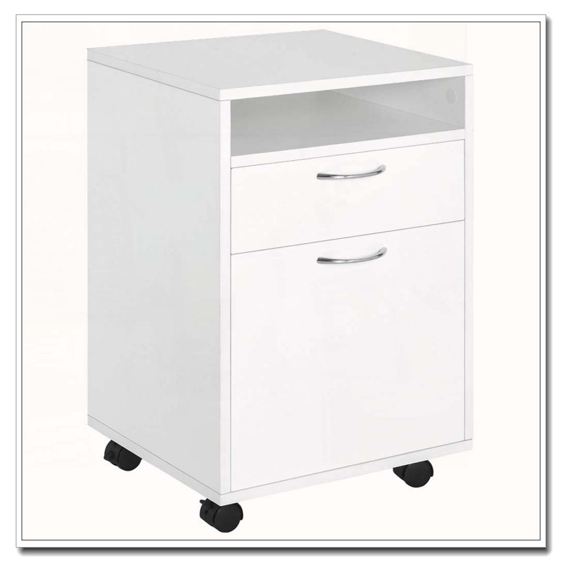 Armoire de rangement mobile avec tiroir et roulettes
