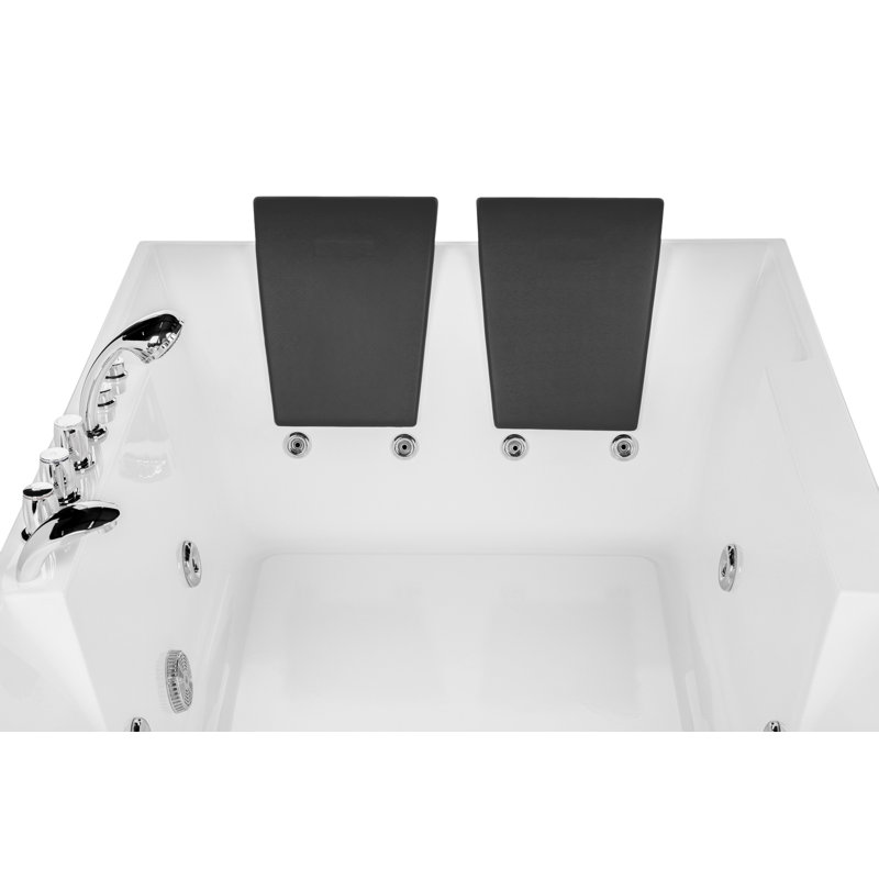 71.625'' x 48.0625'' Alcove / Tile In Whirlpool Plastic / Acrylic Bathtub with Faucet