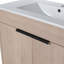 Meuble-lavabo autoportant de 36 pouces avec lavabo en céramique blanche et 2 portes d'armoire à fermeture en douceur
