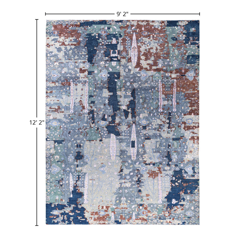 Overdyed One-of-a-Kind 9' 2" X 12' 2" Hand Knotted Area Rug