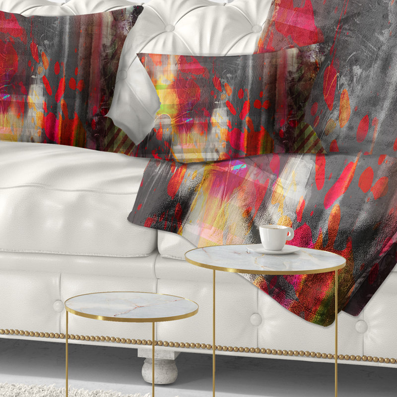 Red Decorative Design - Abstract Printed Throw Pillow