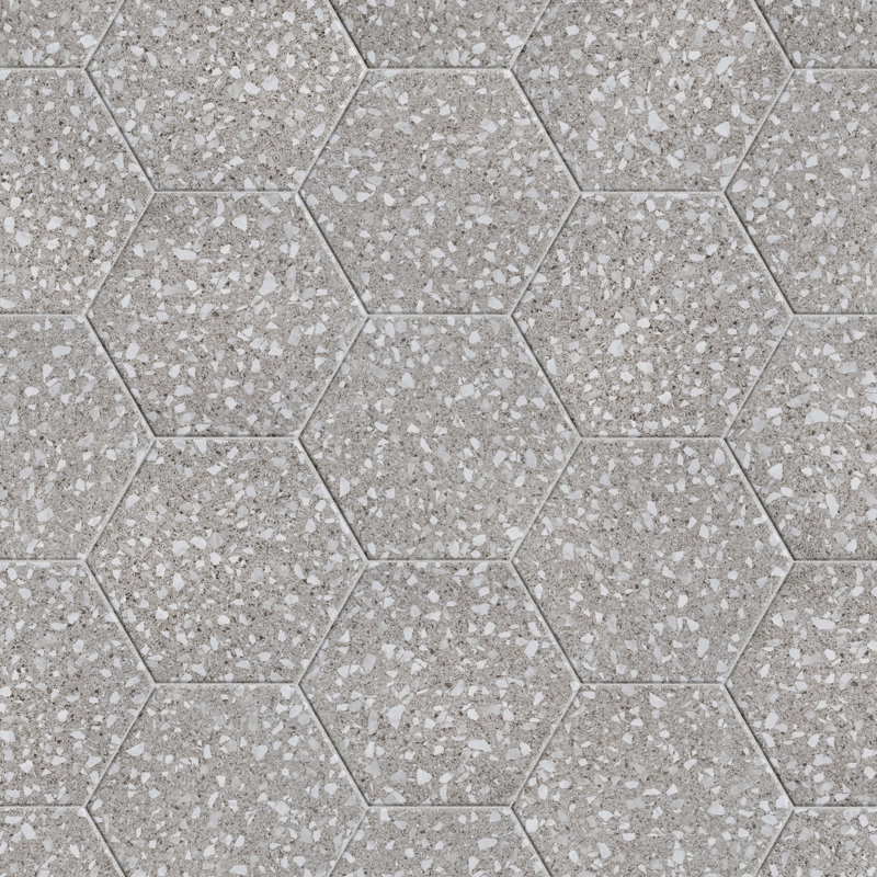 Venice 9" x 10" Porcelain Stone Look Wall & Floor Tile, Silver