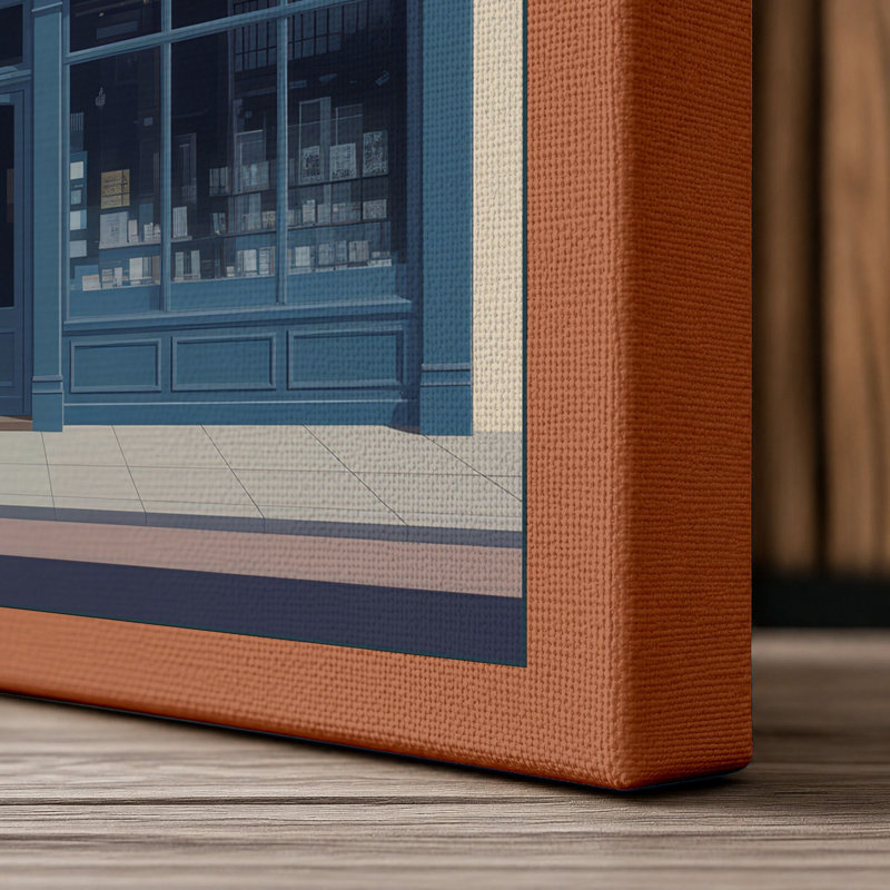 Brixton Street Retro - Wrapped Canvas, Terracotta Border, 30x20 - 76.2 x 50.8 cm