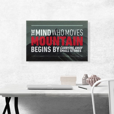 «Mind Who Moves Mountains Motivational», reproduction d'art textuel sur toile tendue