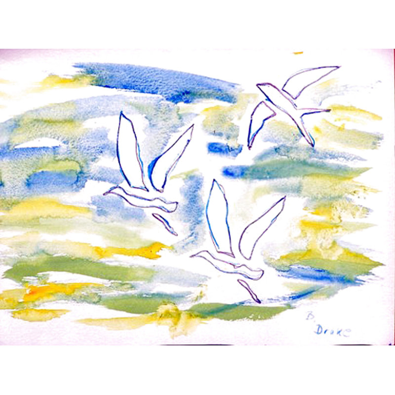 Three Gulls Polyester Animals/Nature Rectangle Placemat