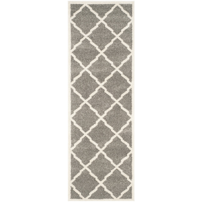 Tapis intérieur / extérieur gris foncé / beige Ammundsen, Tapis de couloir 2 pi 3 po x 15 pi