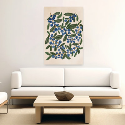Fresh Blueberry Sprigs Organic Rustic Vibrant Fruit Nature Wall Art