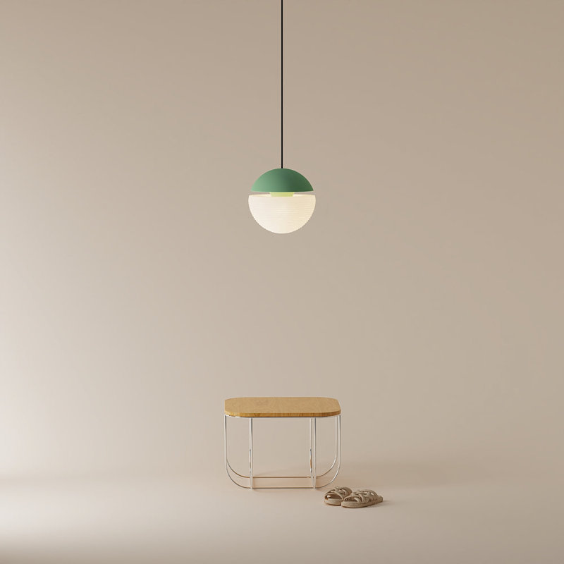 Cora Pendant Light, Sage/Black