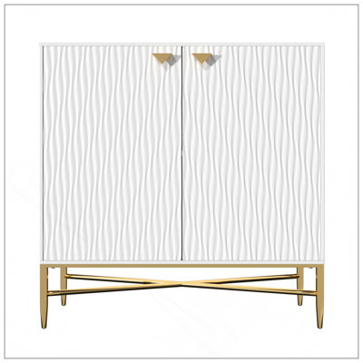 2 Door White Locker Accent Cabinet