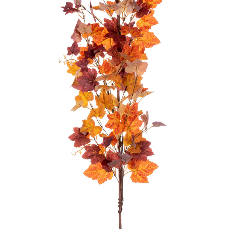 60" Artificial Orange and Red Maple Leaf Fall Garland