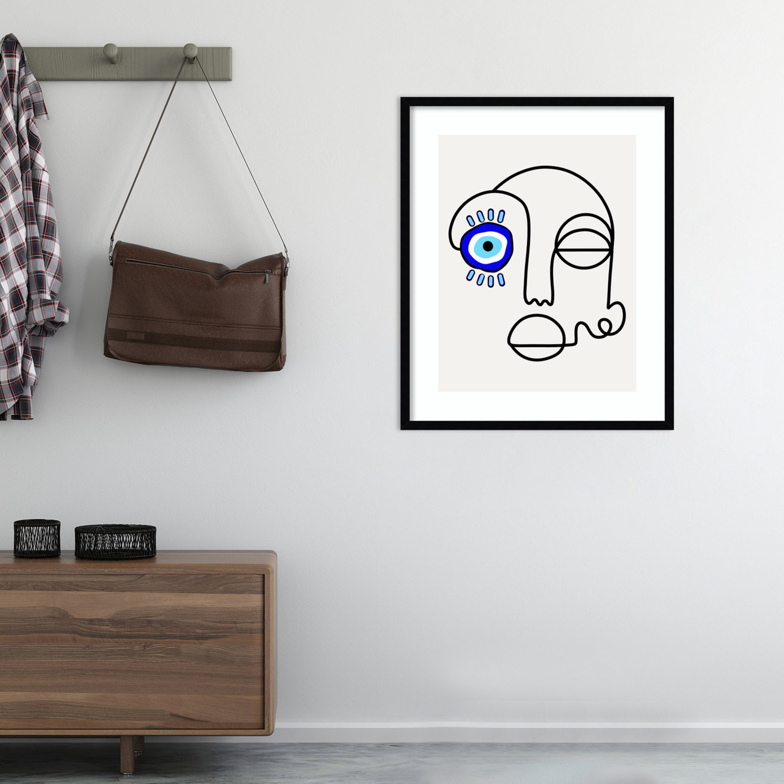 No Evil Allowed by Shatha Al Dafai, 25.38" H x 20.38" W x 0.875" D, Noir Black