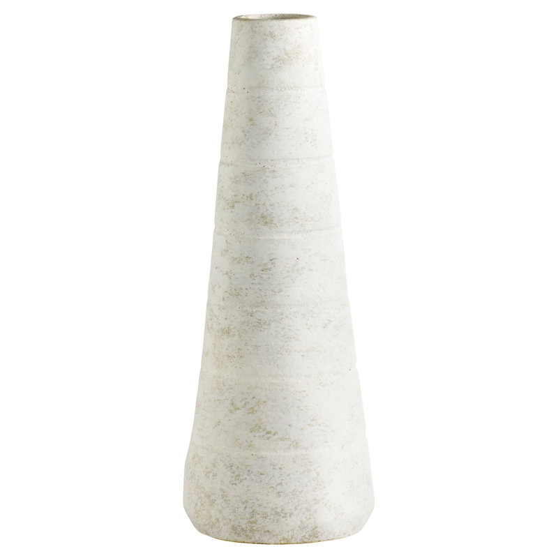 Thera Handmade Ceramic / Porcelain Table Vase, White, 19.5" H x 7" W x 7" D