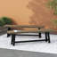 Ensemble de 2 bancs en lattes rustiques classiques en bois d'acacia gris classique pour les sièges de patio et de jardin-1792547960