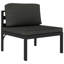 Ensemble modulaire de patio carré de 27,6 po de largeur avec coussins-136068869