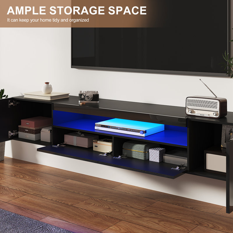 Floating TV Stand for TVs up to 75", Black