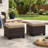 21.5"W Outdoor Wicker Ottomans With Cushions, Set Of 2 Patio Footrests With Adjustable Feet-722733775