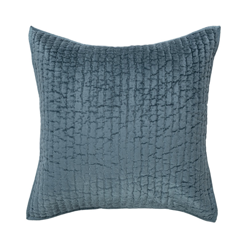 Bari Velvet Rayon Euro Sham, Stone Blue