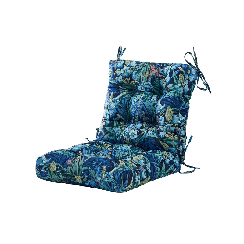 Siège / dossier, coussin de chaise d'extérieur, coussin de chaise de patio avec attache, remplacement capitonné pour meubles de patio, 20 x 20 x 4,1
