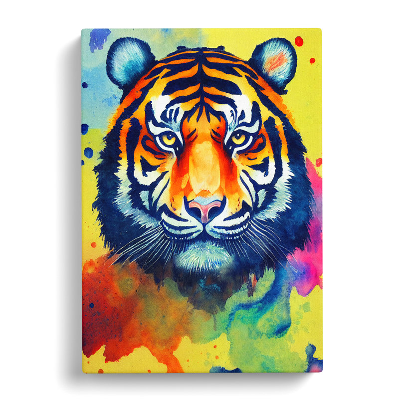XC1022-4683X Tiger Paint Splash No.1 Abstract - Wrapped Canvas Print, 76cm H x 50cm W x 3cm D