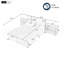 121,2 po. Canapé-lit modulaire polyvalent de style contemporain avec deux tablettes de rangement-598671132