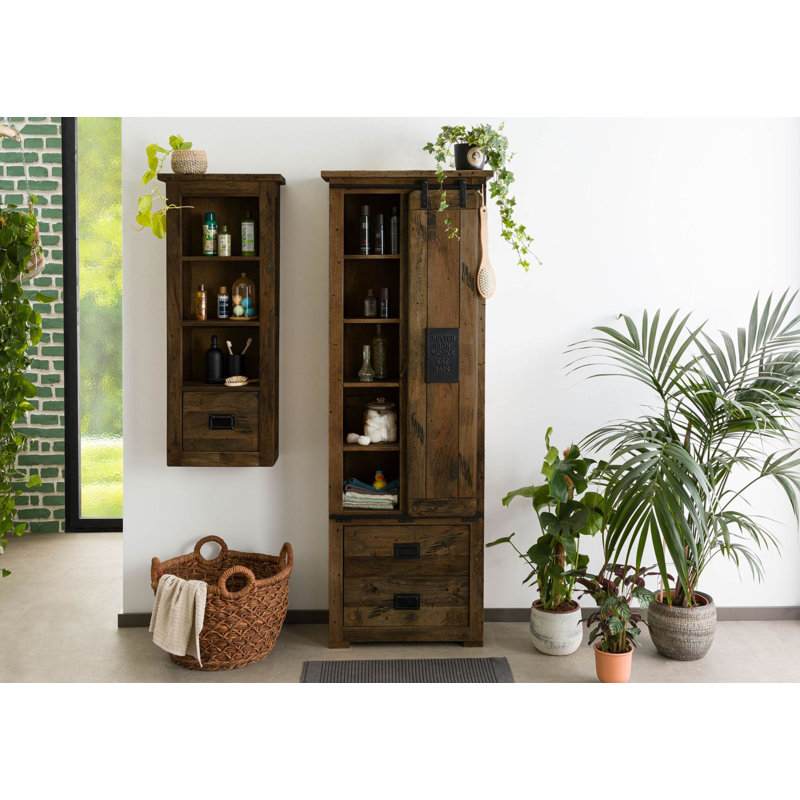 1 Door Wardrobe, Brown Lacquered