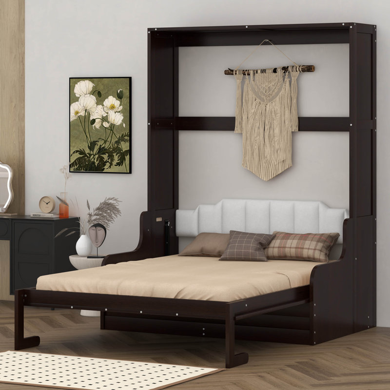Grand lit escamotable avec coussin Araban, Espresso