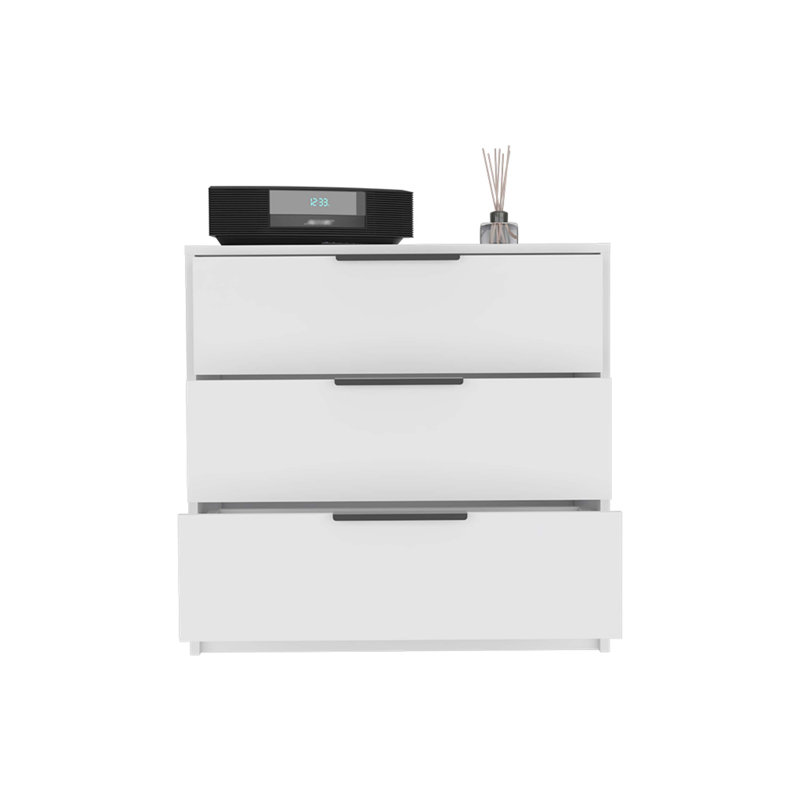 Commode 3 tiroirs Anayelly, Blanc