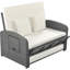 PE Wicker Rattan Double Chaise Lounge-878282746