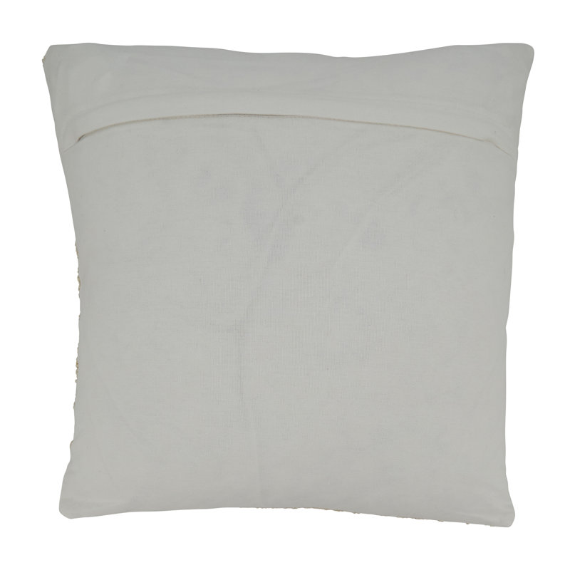 Embroidered Multicolor Cotton Square Throw Pillow, 16"