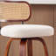 Hauteur de comptoir de 26 pouces avec 3 tabourets de bar, finition noire noyer, dossier en canne, siège en lin beige, conception pivotante pour le comptoir, circulation d'air à l'arrière ventilée, base et base 360, tabourets de salle à manger de style américain 3, avec