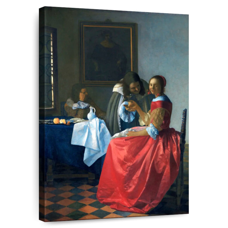 Leisha la fille avec un verre à vin 1658-1662, H 51 po x l 34 po