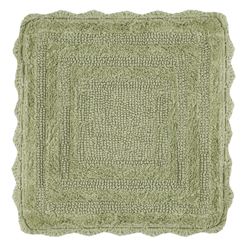 Tapis pour salle de bain 100% coton Rasika, Sauge, Rectangle 21 po x 34 po
