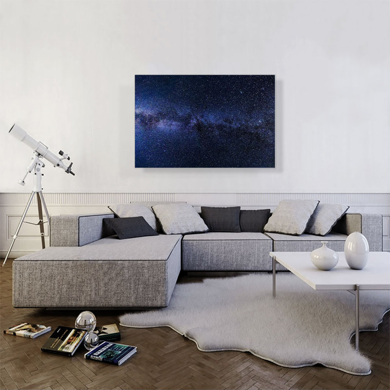 «Blue Stars and Nebula in Space Hubble Telescope», reproduction de photo sur toile tendue, H 26 po x l 40 po x 1,5 po