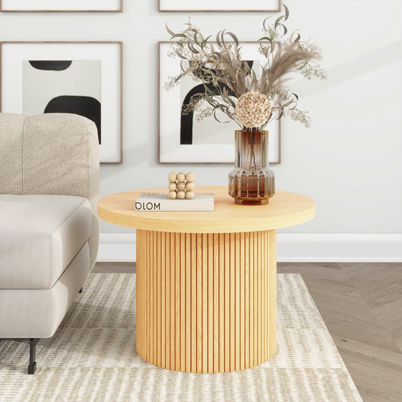 Wood Coffee Table Circle Center Table