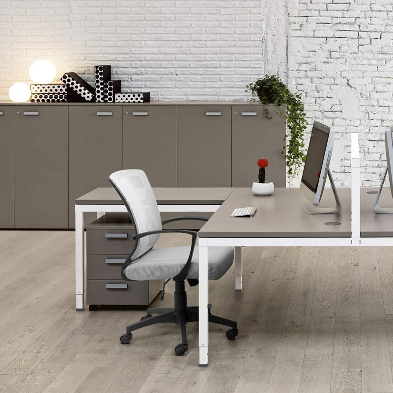 Chair Mesh Task Chair, White/Black
