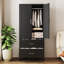 Armoire en métal avec 2 tiroirs et tringle-1717542712