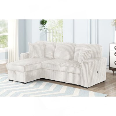 Canapé modulaire moelleux avec canapé-lit en velours crème