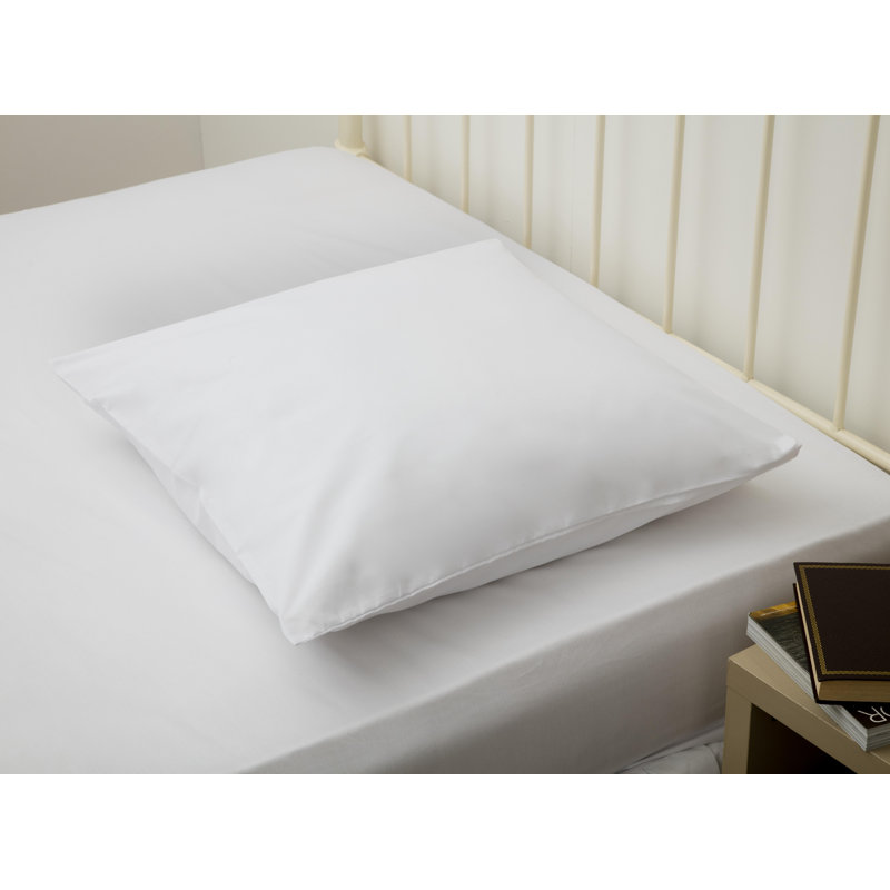 200 Thread Count Plain Cotton Blend Percale Square Pillowcase, White